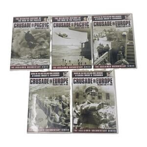 3 Crusade In Europe & 2 Crusade for the Pacific WW II Documentary DVDs 5 Disc